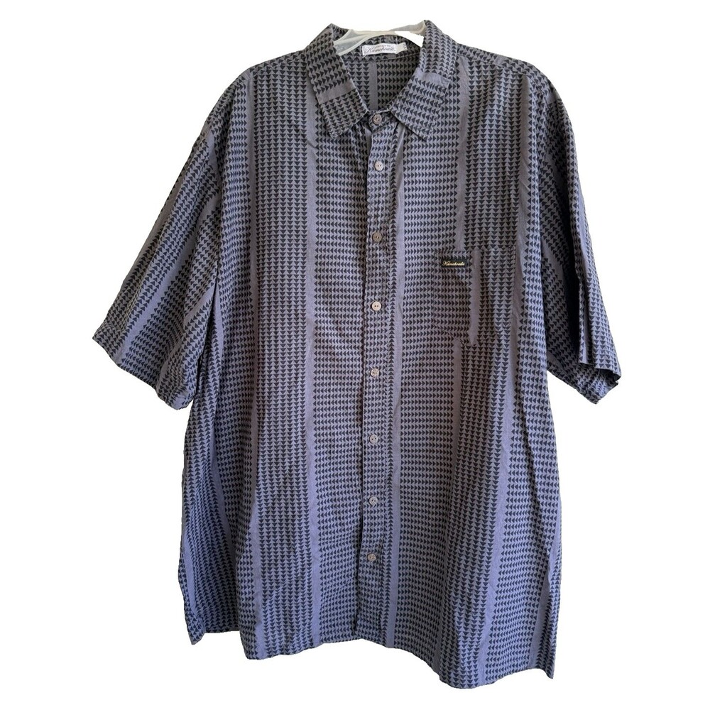 Dezigns by Kamohoalii Mens Hawaiian Aloha Shirt Gray Tribal Print Mens XXL